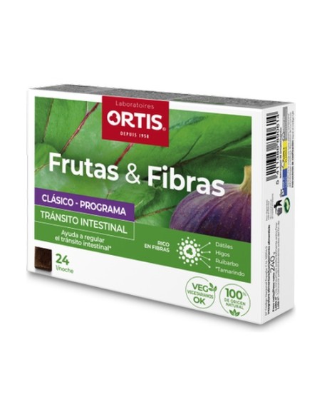 Frutas & Fibras Clásico Tránsito Intestinal 24 comprimidos masticables Ortis