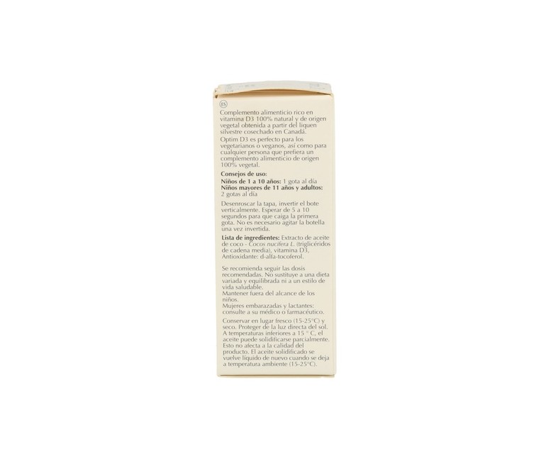 Optim D3 - Vitamina D3 100% vegetal - Sistema inmunitario 20 ml Optim Laboratoire