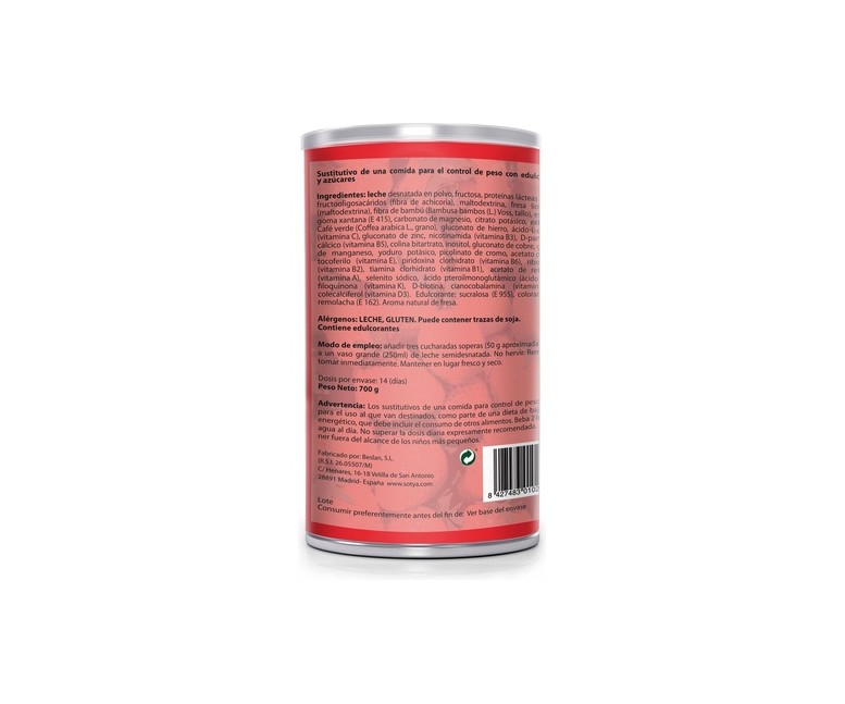 Batido Saciante (Fresa) 700 g de polvo Sotya