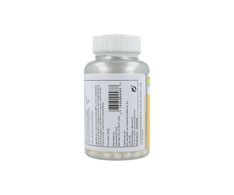 Calcium Citrate 90 cápsulas de 250mg Solaray