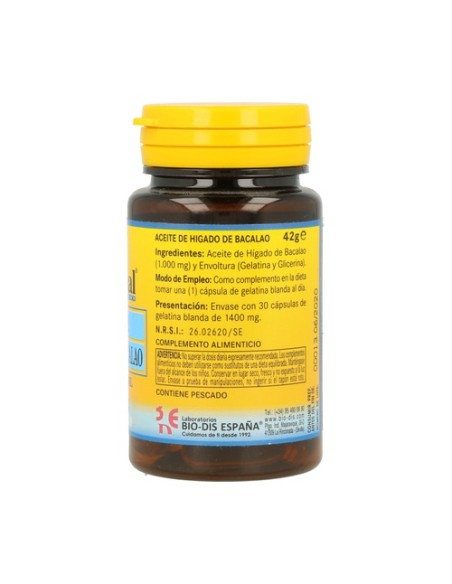Aceite de hígado de bacalao 30 perlas de 1000mg Nature essential