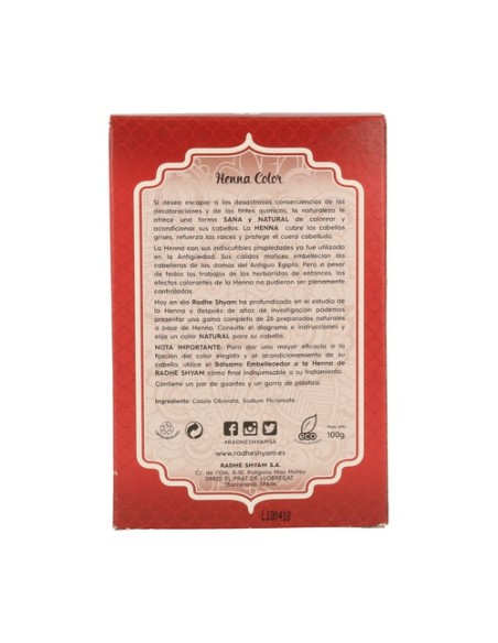 Henna Polvo Castaño Cobrizo 1 unidad Radhe Shyam