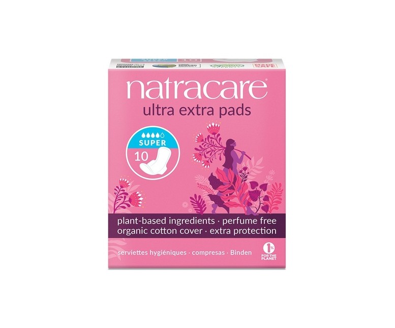 Compresa Súper Con Alas Ultra Extra 10 unidades Natracare