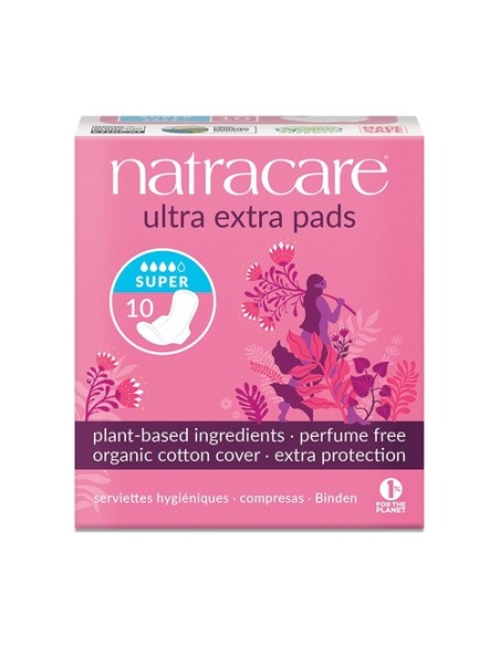 Compresa Súper Con Alas Ultra Extra 10 unidades Natracare