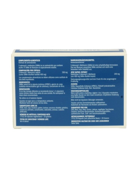 S-adenosil-metionina SAMe-400 complejo 30 cápsulas vegetales Bonusan