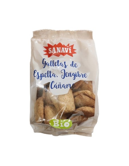 Galletas de espelta, jengibre y cáñamo Bio 200 g Sanavi