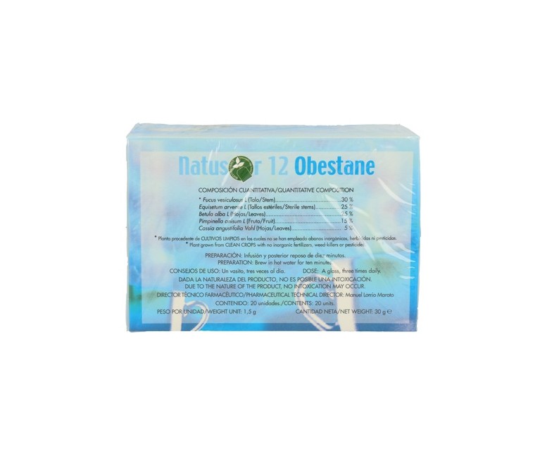 Natusor Infusión 12 Obestane 20 bolsitas infusoras Soria Natural