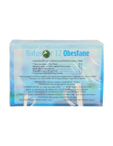 Natusor Infusión 12 Obestane 20 bolsitas infusoras Soria Natural