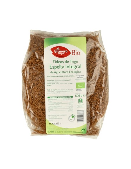 Fideos de Espelta Integral Bio 500 g El Granero Integral
