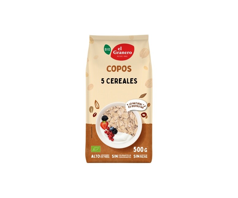 Copos de 5 cereales 500 g El Granero Integral