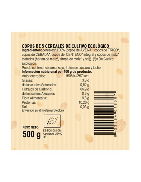 Copos de 5 cereales 500 g El Granero Integral