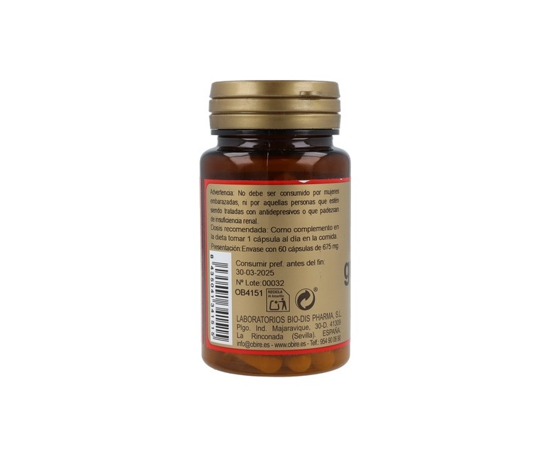 Griffonia 500 mg + Magnesio + B6 60 cápsulas Obire