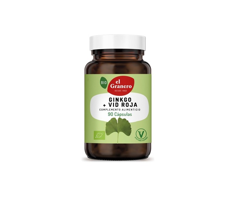Ginkgo + Vid Roja Bio 90 cápsulas (500mg) El Granero Integral