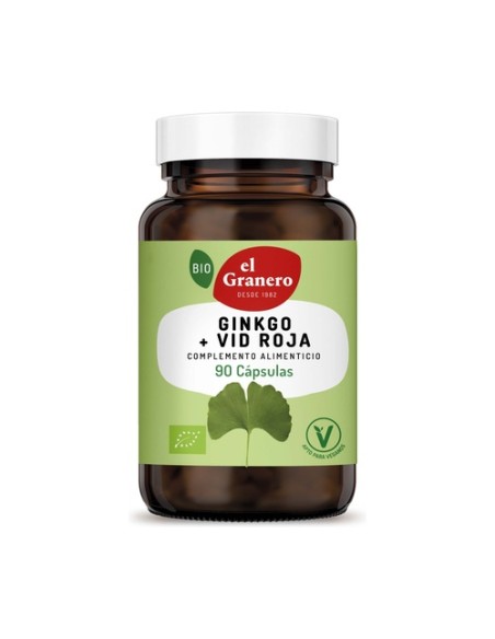 Ginkgo + Vid Roja Bio 90 cápsulas (500mg) El Granero Integral
