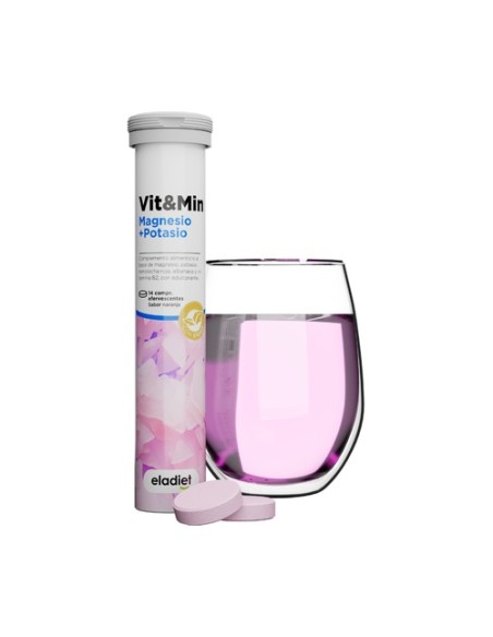 Vit&Min Magnesio + Potasio 14 tabletas efervescentes de 6 g Eladiet