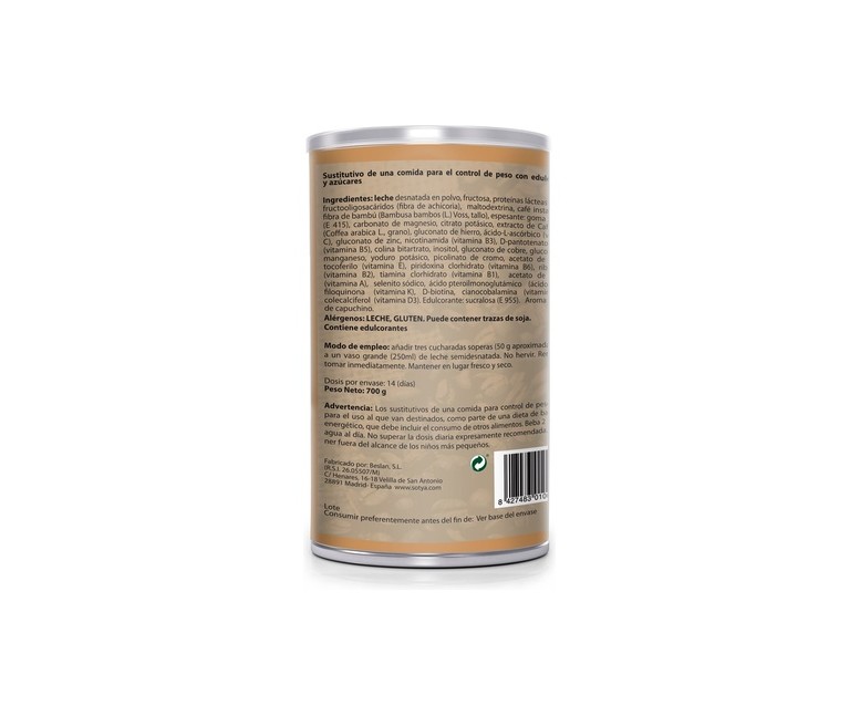Batido Saciante (Capuchino) 700 g de polvo Sotya