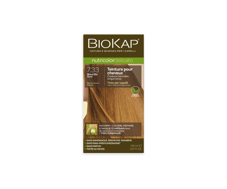 Tinte Delicato 7.33 rubio trigo dorado 140 ml (Rubio dorado) Biokap