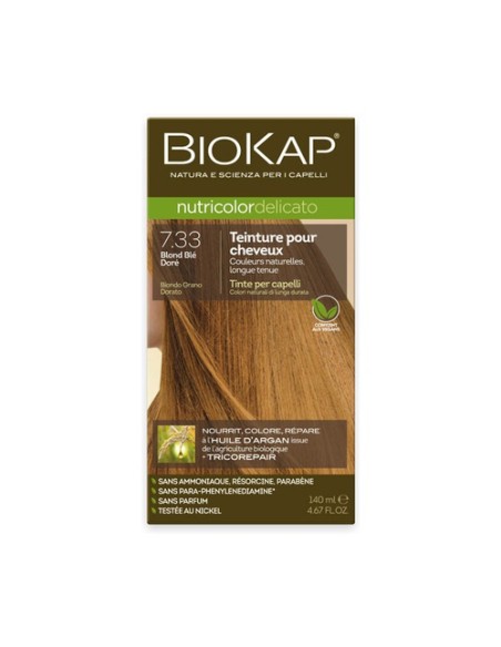 Tinte Delicato 7.33 rubio trigo dorado 140 ml (Rubio dorado) Biokap