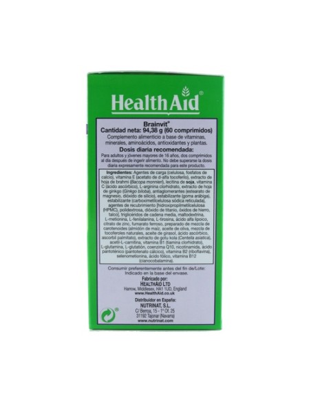 Brain Vit 60 comprimidos Health Aid