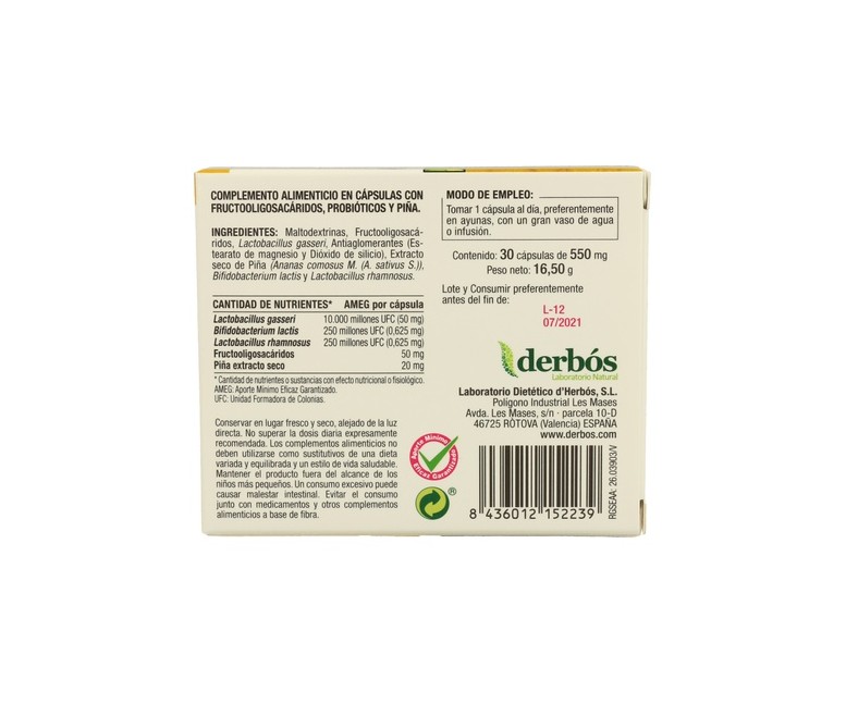 Gasseri Complex 30 cápsulas de 550mg Derbós