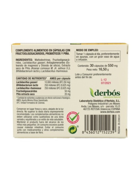 Gasseri Complex 30 cápsulas de 550mg Derbós