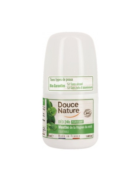 Desodorante roll-on menta 50 ml Douce nature