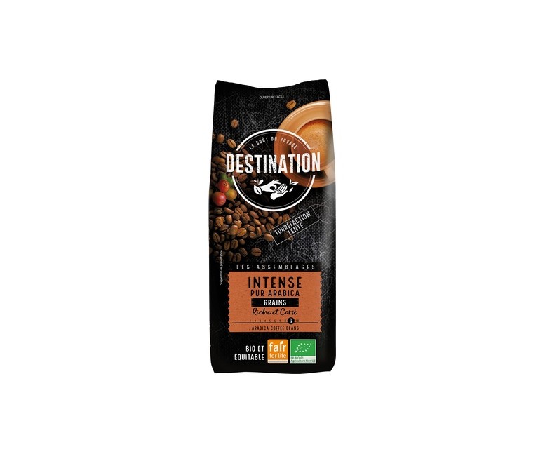 Café en grano intenso arábica bio 1 kg Destination Bio