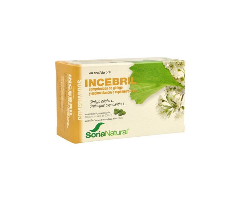 Incebril Ginkgo Y Espino Blanco 60 comprimidos Soria Natural