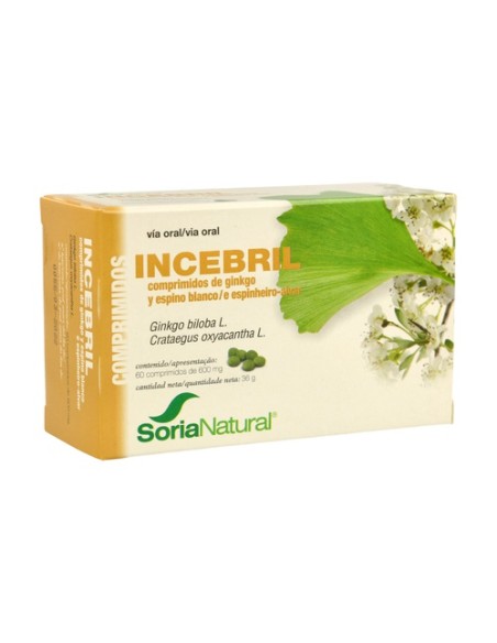 Incebril Ginkgo Y Espino Blanco 60 comprimidos Soria Natural