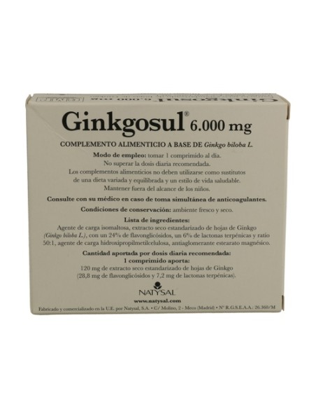 Ginkgosul 60 comprimidos Natysal