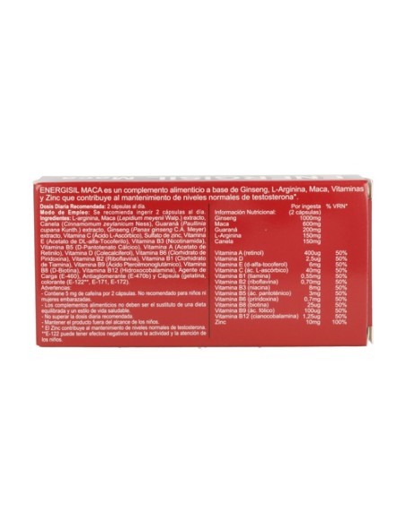 Energisil Maca 30 cápsulas Pharma Otc