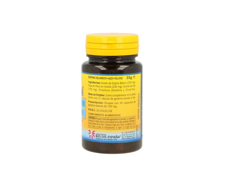 Espino Blanco con Ajo y Olivo 50 perlas de 500mg Nature Essential