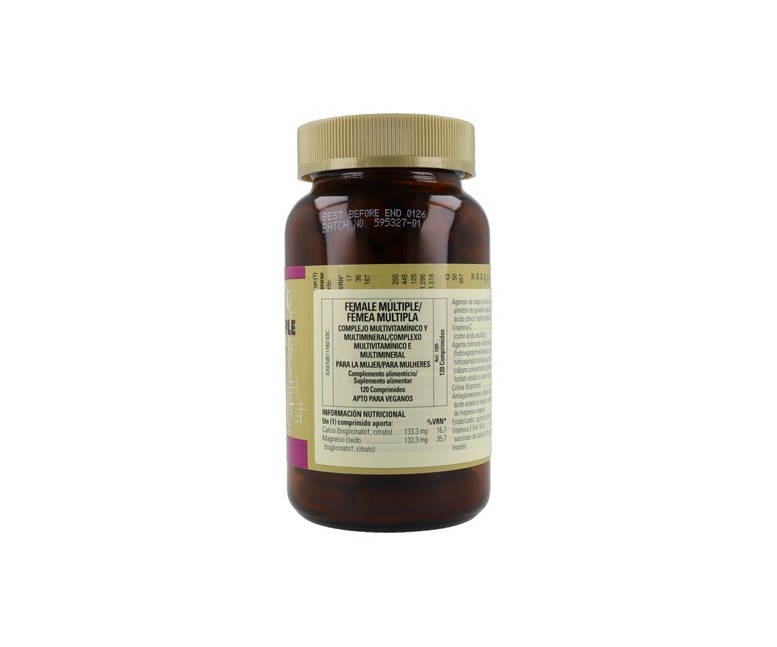 Female Multiple vitaminas y minerales (mujer) 120 comprimidos Solgar