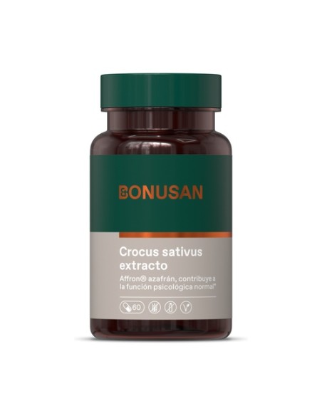 Crocus Sativus extracto azafrán 60 cápsulas Bonusan