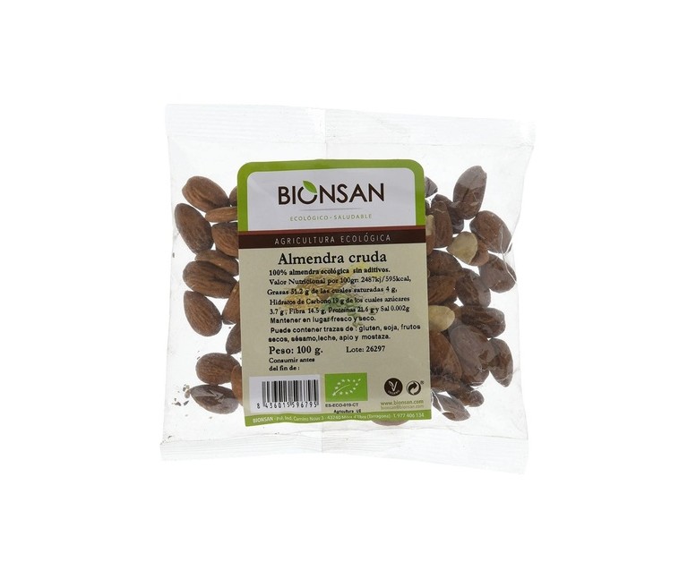 Almendra Cruda Con Piel Bio 100 g Bionsan