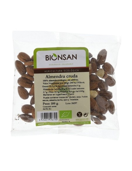 Almendra Cruda Con Piel Bio 100 g Bionsan