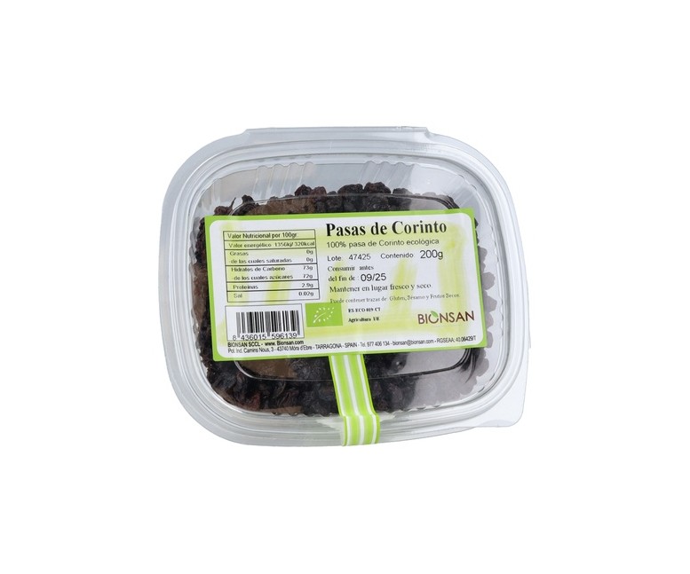 Pasas De Corinto Bio 200 g Bionsan