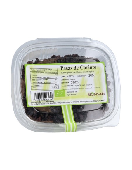 Pasas De Corinto Bio 200 g Bionsan