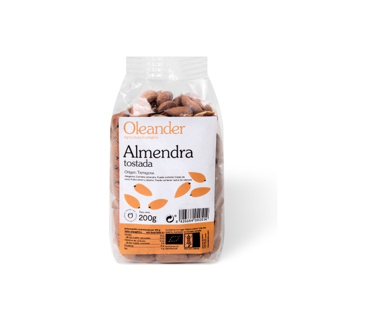 Almendra tostada con piel bio 200 g Oleander