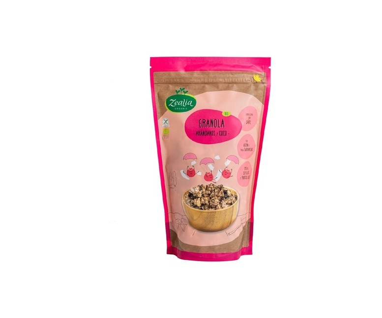 Granola de arándanos y coco bio sin gluten 300 g Zealia