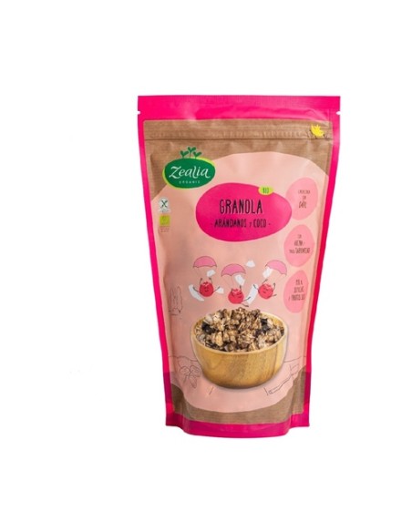 Granola de arándanos y coco bio sin gluten 300 g Zealia