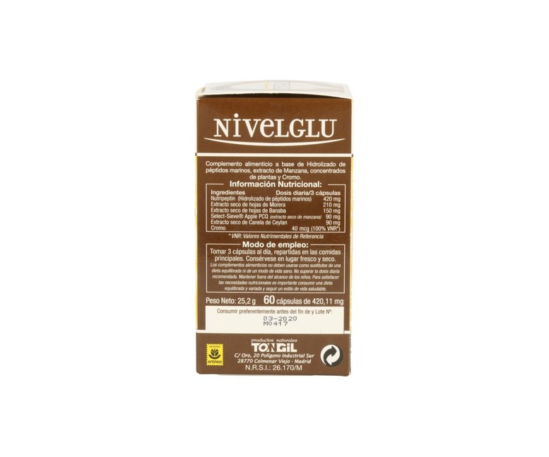 Nivelglu 60 cápsulas de 420.11mg Tongil
