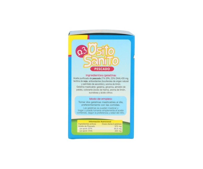 Osito sanito pescado omega 3 50 gominolas de 652.35 mg Tongil
