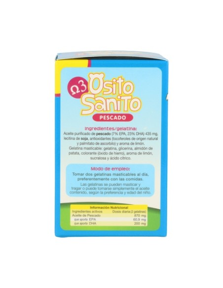 Osito sanito pescado omega 3 50 gominolas de 652.35 mg Tongil