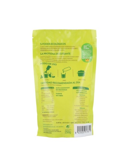 Proteína de guisante Bio 250 g Sol Natural
