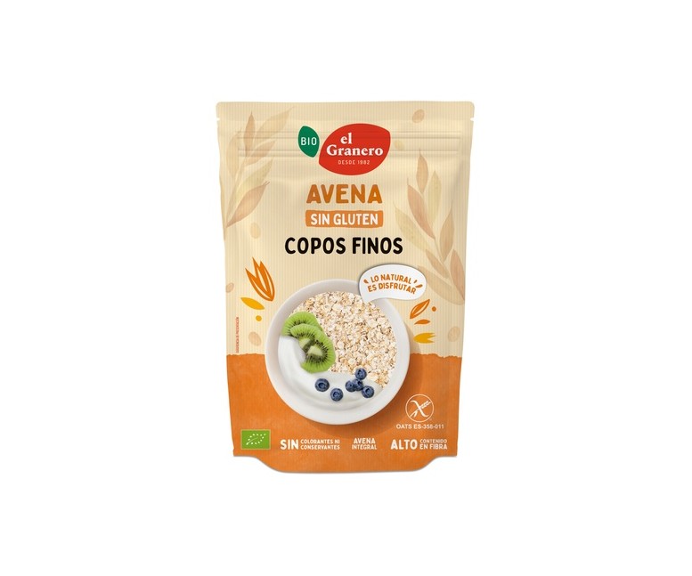 Copos suaves de avena integral sin gluten Bio 500 g El Granero Integral