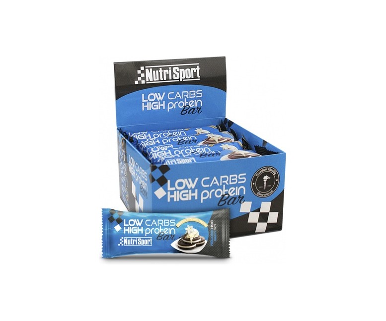 Caja de barritas low carbs cookies cream 16 barritas Nutrisport