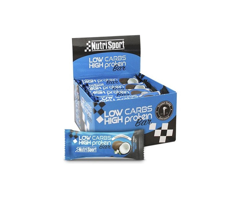 Barritas low carbs high protein coco 16 barritas de 60g Nutrisport