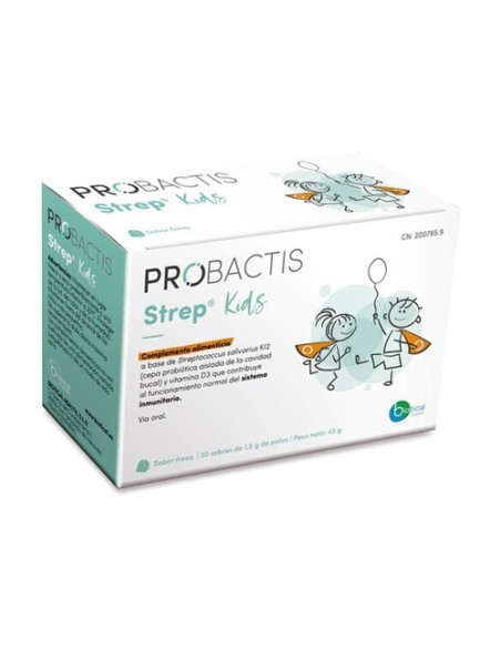 Probactis strep kids probióticos fresa 30 sobres Probactis