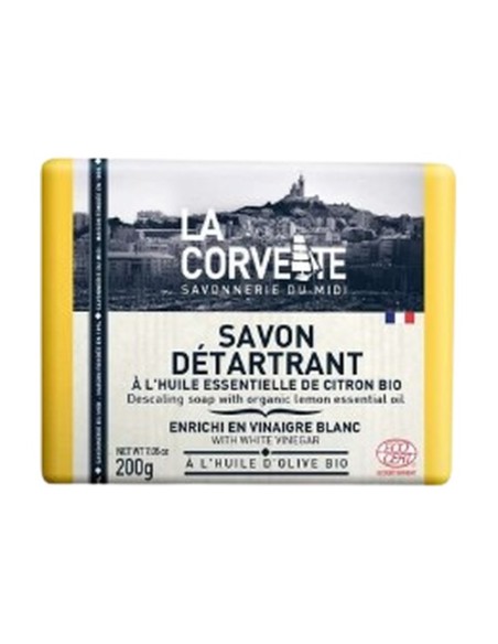 Jabón sólido descalcificante limón y vinagre blanco 200 g La Corvette